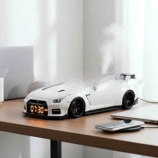 Car Engine Sound Alarm Clock with LED Lights