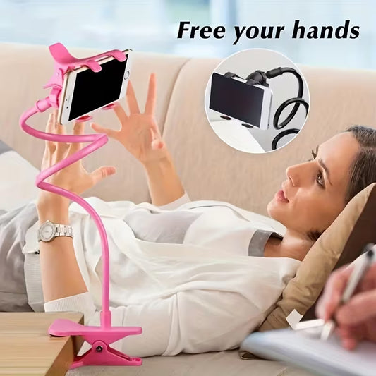 360° Rotating Flexible Phone Holder – Stable Long Arm Clip Stand for Bed, Desk & Hands-Free Viewing