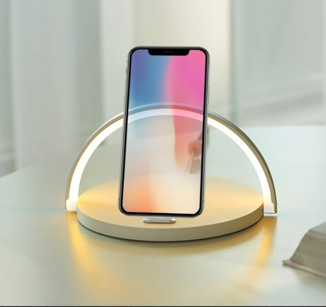 2-in-1 Wireless Charging Station with LED Lamp Fast Charging for iPhone & Android