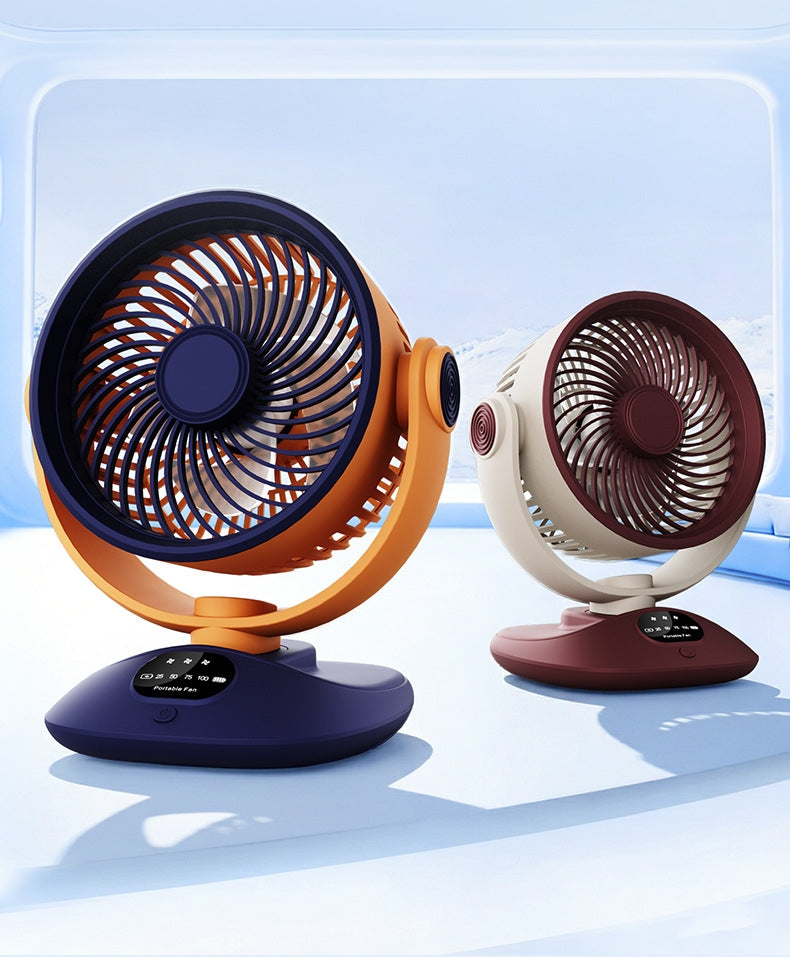 USB-Powered Adjustable 360° Oscillating Air Circulator Fan – Portable Desktop Cooling Fan with Wide-Angle Airflow