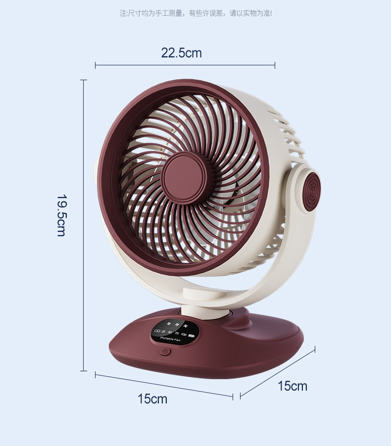 USB-Powered Adjustable 360° Oscillating Air Circulator Fan – Portable Desktop Cooling Fan with Wide-Angle Airflow