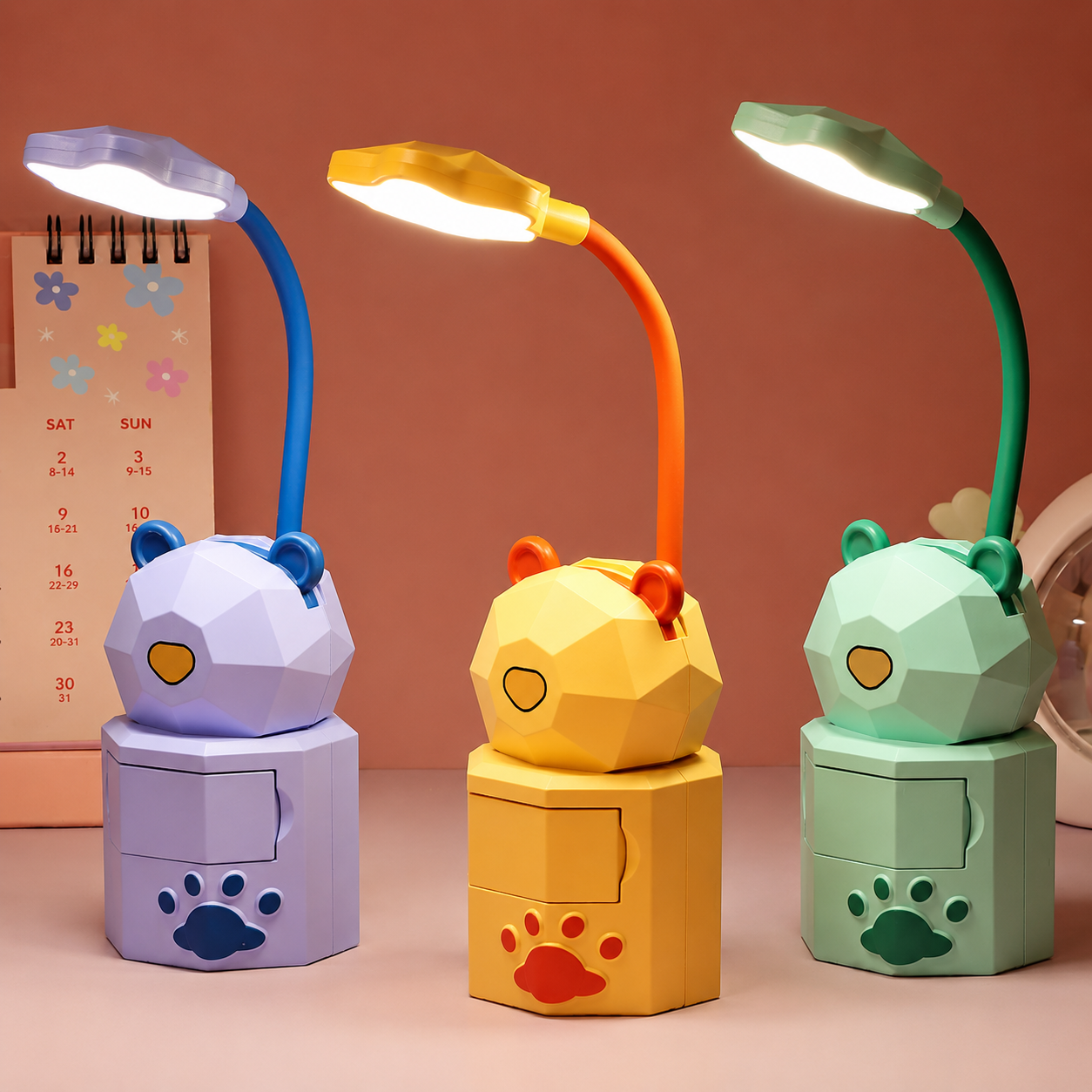 Creative Cartoon Desk Lamp USB Folding Charging Eye Protection LED Lamp Children's Student Dormitory Lamp Bedside Lamp