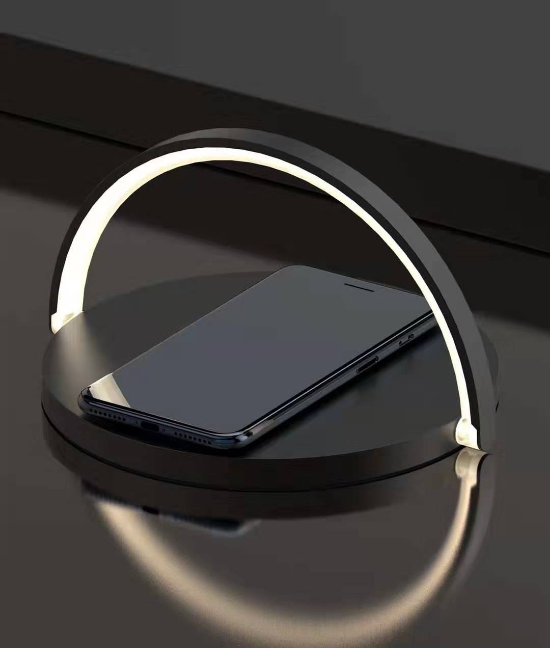 2-in-1 Wireless Charging Station with LED Lamp Fast Charging for iPhone & Android