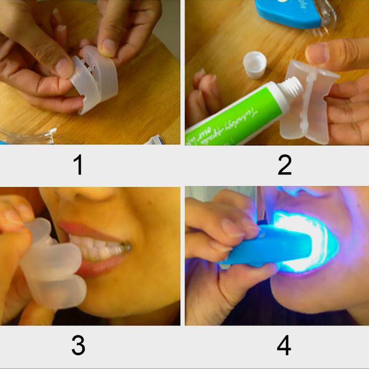 LED Teeth Whitening Kit with Oral Gel Fast Stain Removal