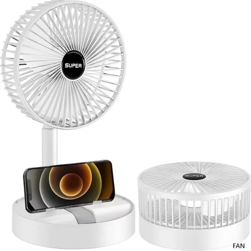 Adjustable Foldable USB Rechargeable Desktop Fan—Wireless, Portable Electric Fan, Suitable for Kitchen, Room, Office, 1200mAh Large-capacity Battery, Long-lasting