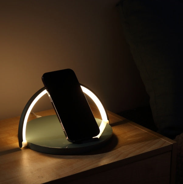 2-in-1 Wireless Charging Station with LED Lamp Fast Charging for iPhone & Android