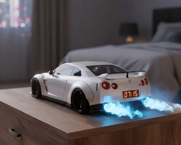 Car Engine Sound Alarm Clock with LED Lights
