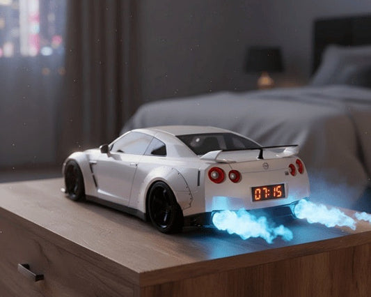 Car Engine Sound Alarm Clock with LED Lights